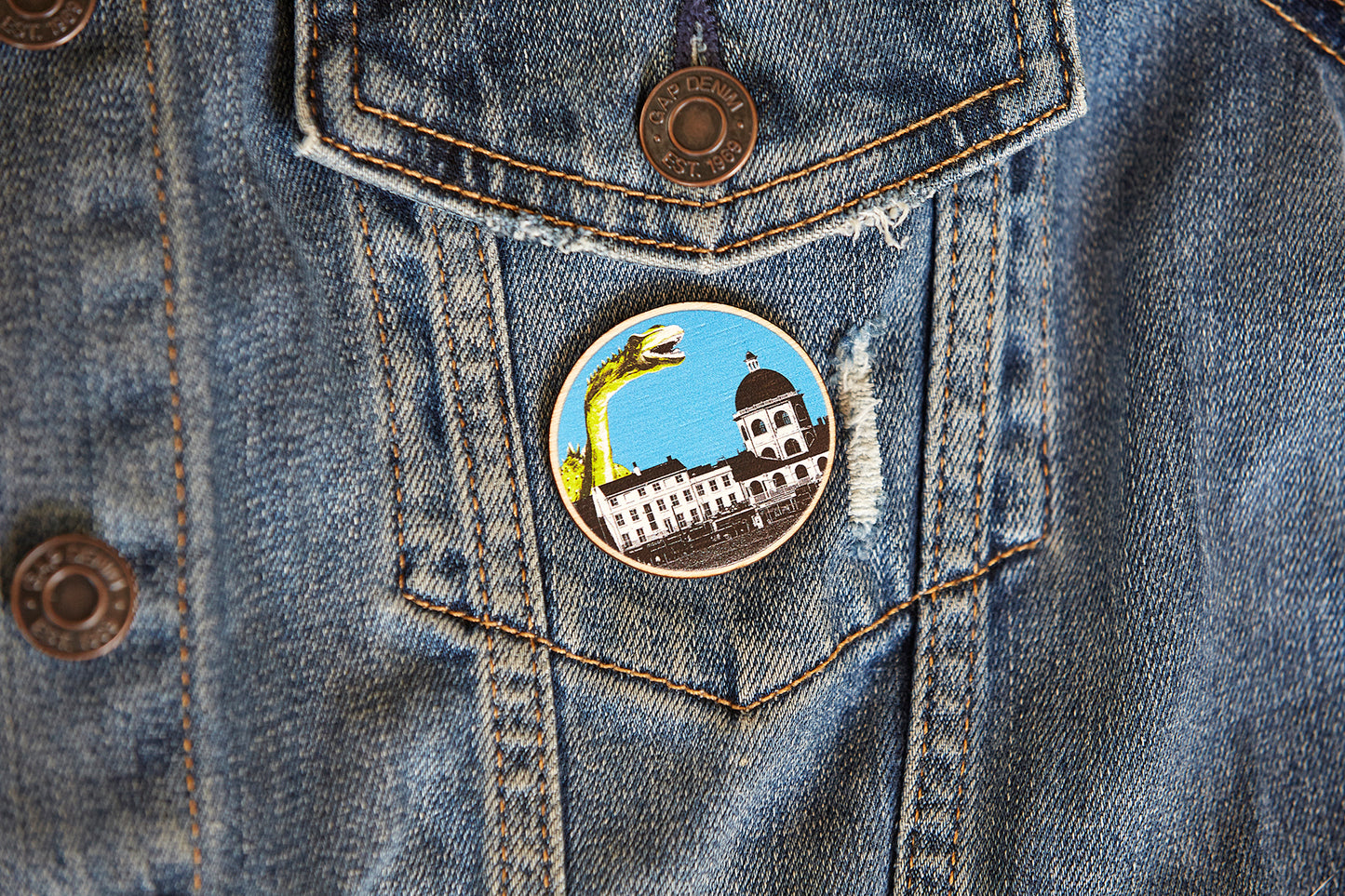 Dippy & Dome Pin Badge - Ed Watts Studio