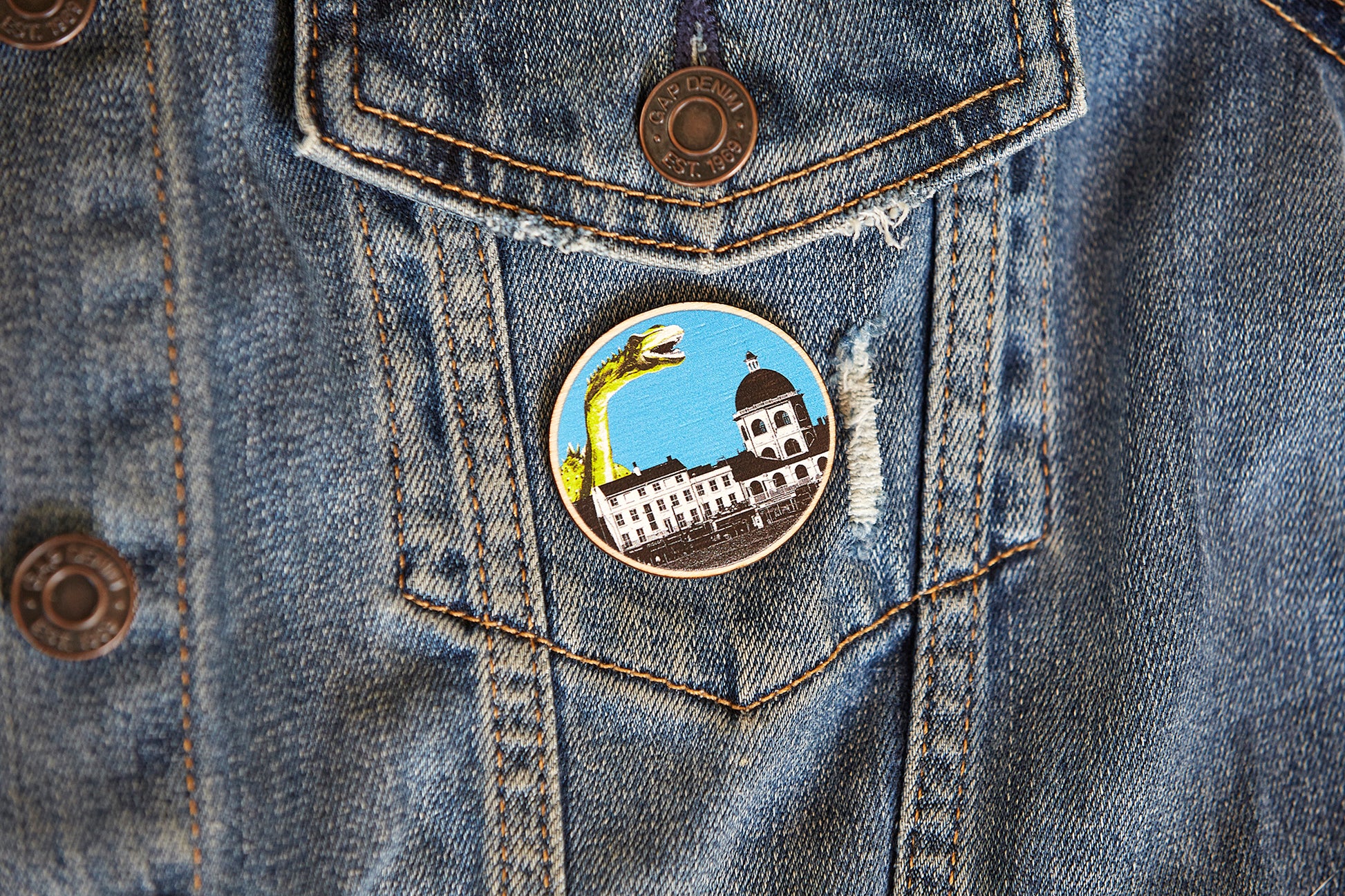 Dippy & Dome Pin Badge - Ed Watts Studio