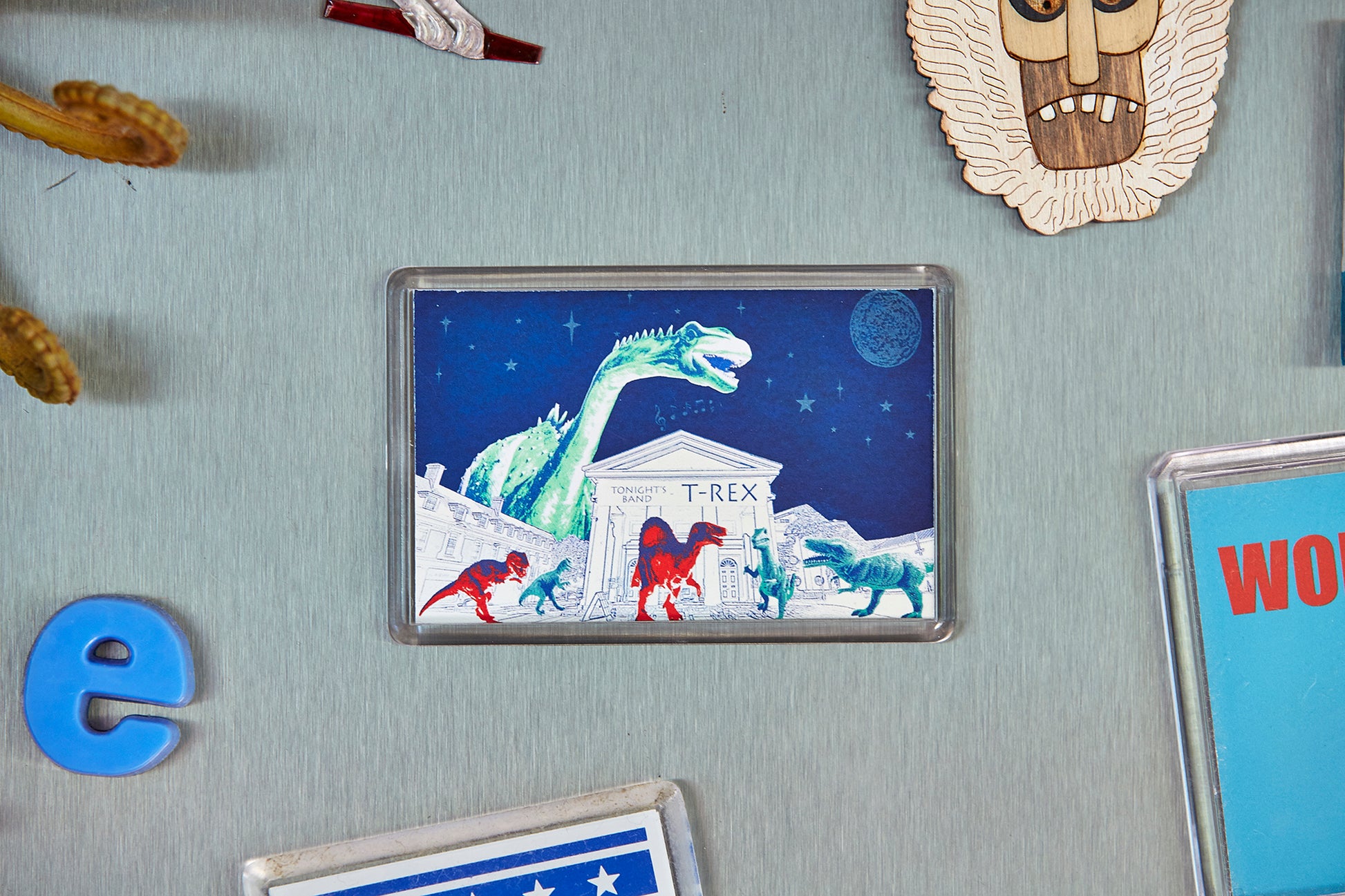 Dancing Dinos Fridge Magnet - Ed Watts Studio