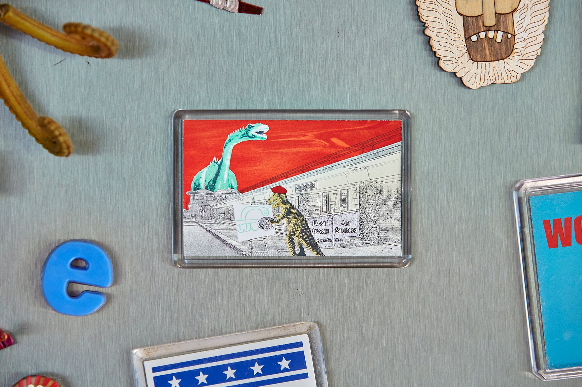 Artistic Allosaurus Fridge Magnet - Ed Watts Studio