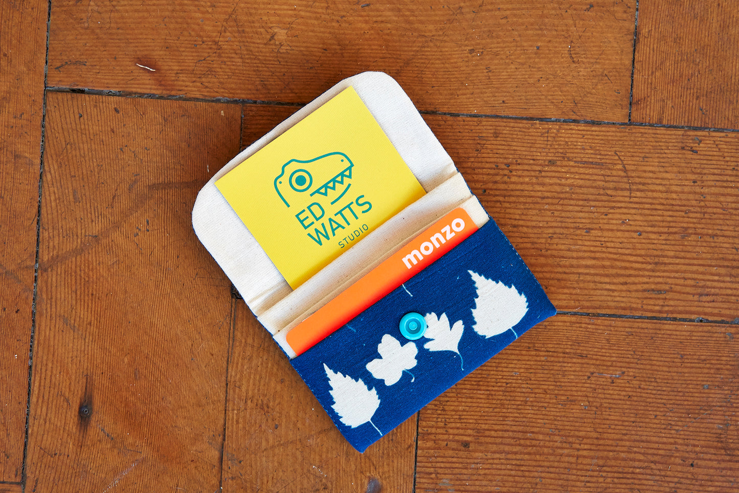 Handmade Cyanotype Card Wallet - Ed Watts Studio
