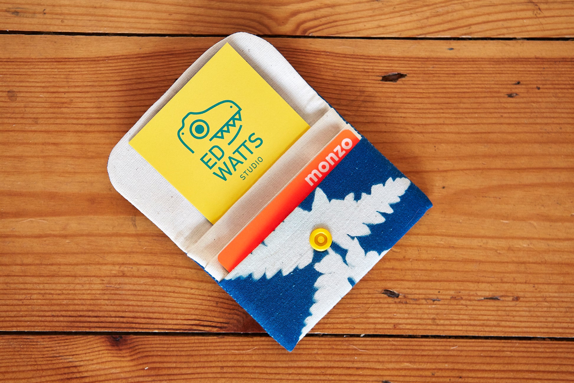 Handmade Cyanotype Card Wallet - Ed Watts Studio