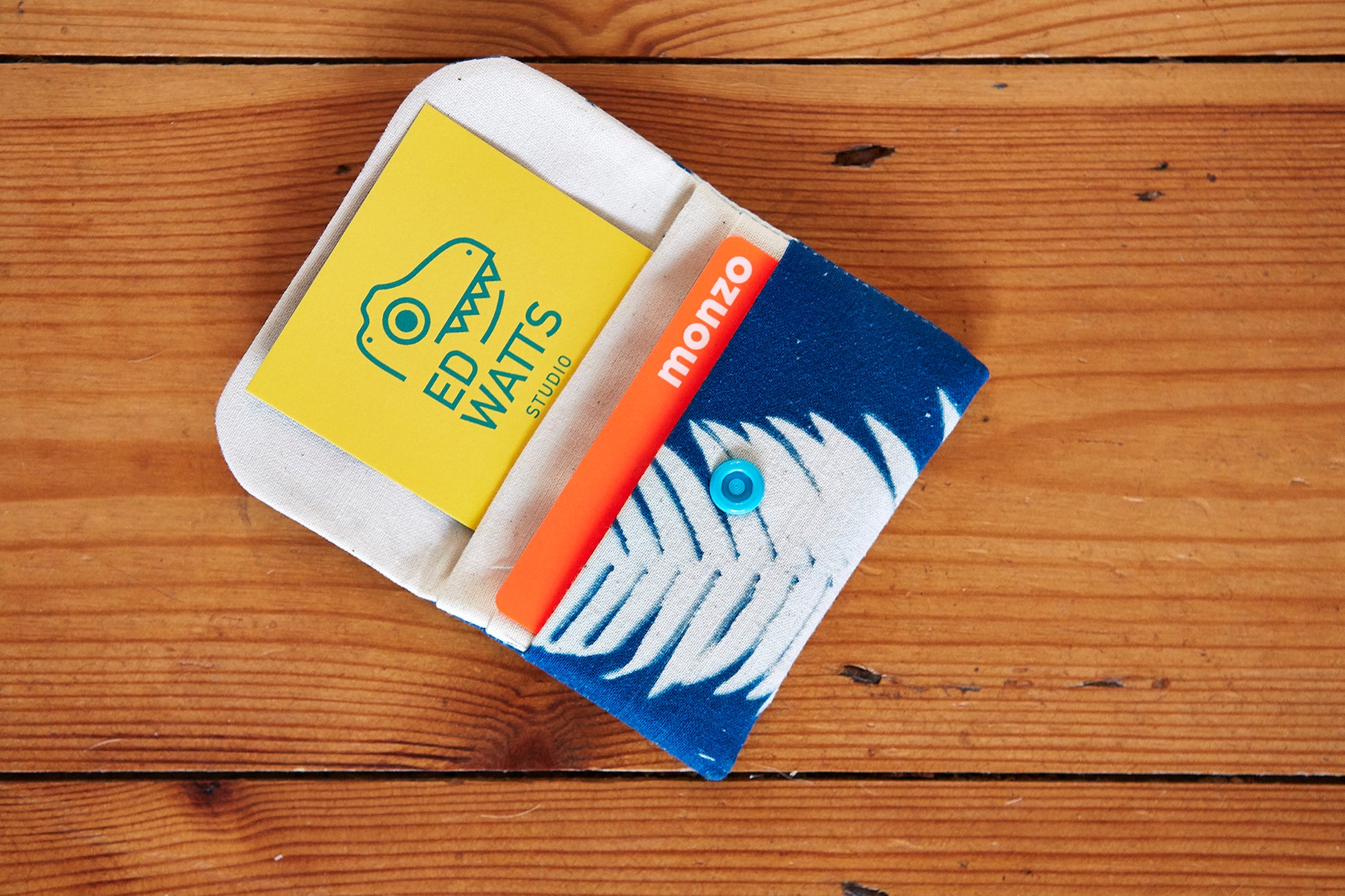 Handmade Cyanotype Card Wallet - Ed Watts Studio