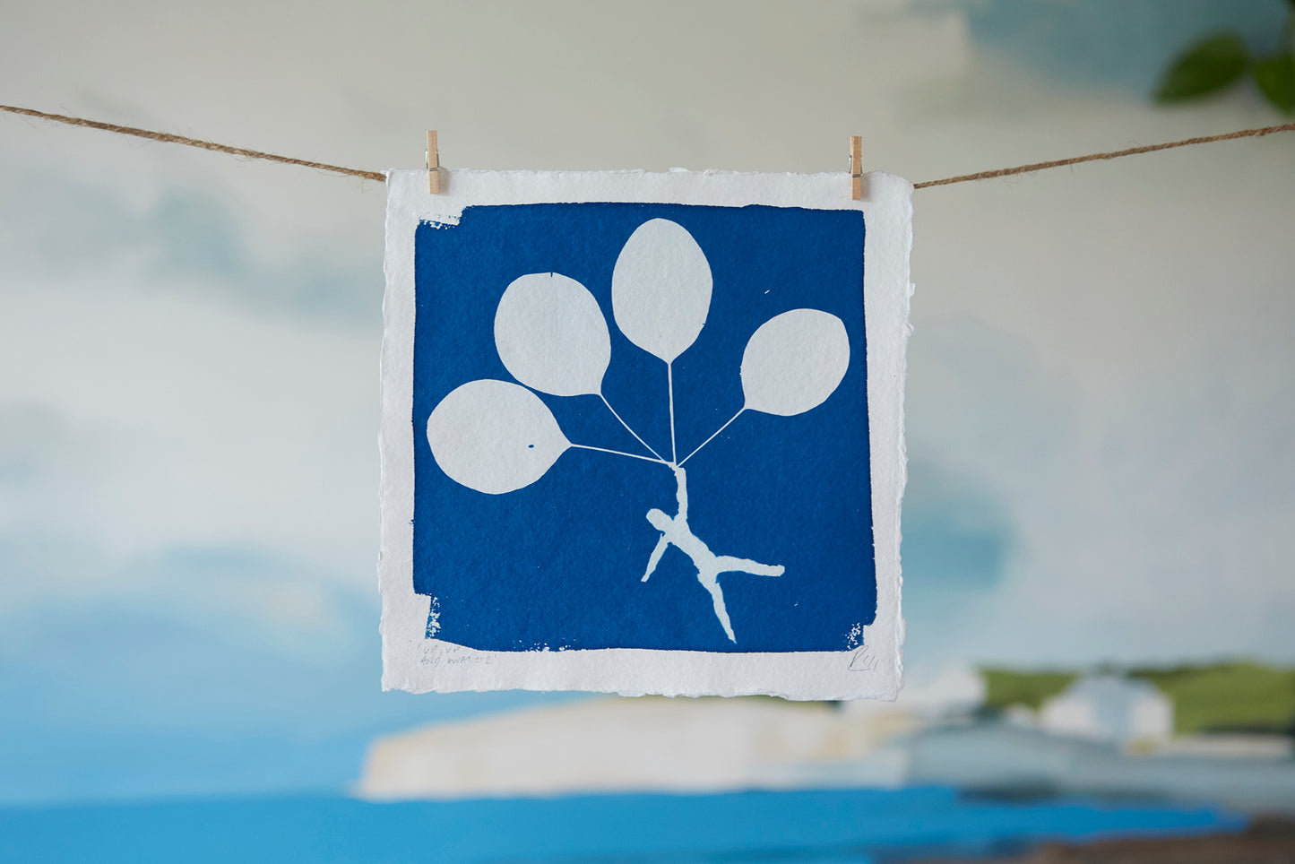 'Up, Up and Away #2' Cyanotype Print - Ed Watts Studio