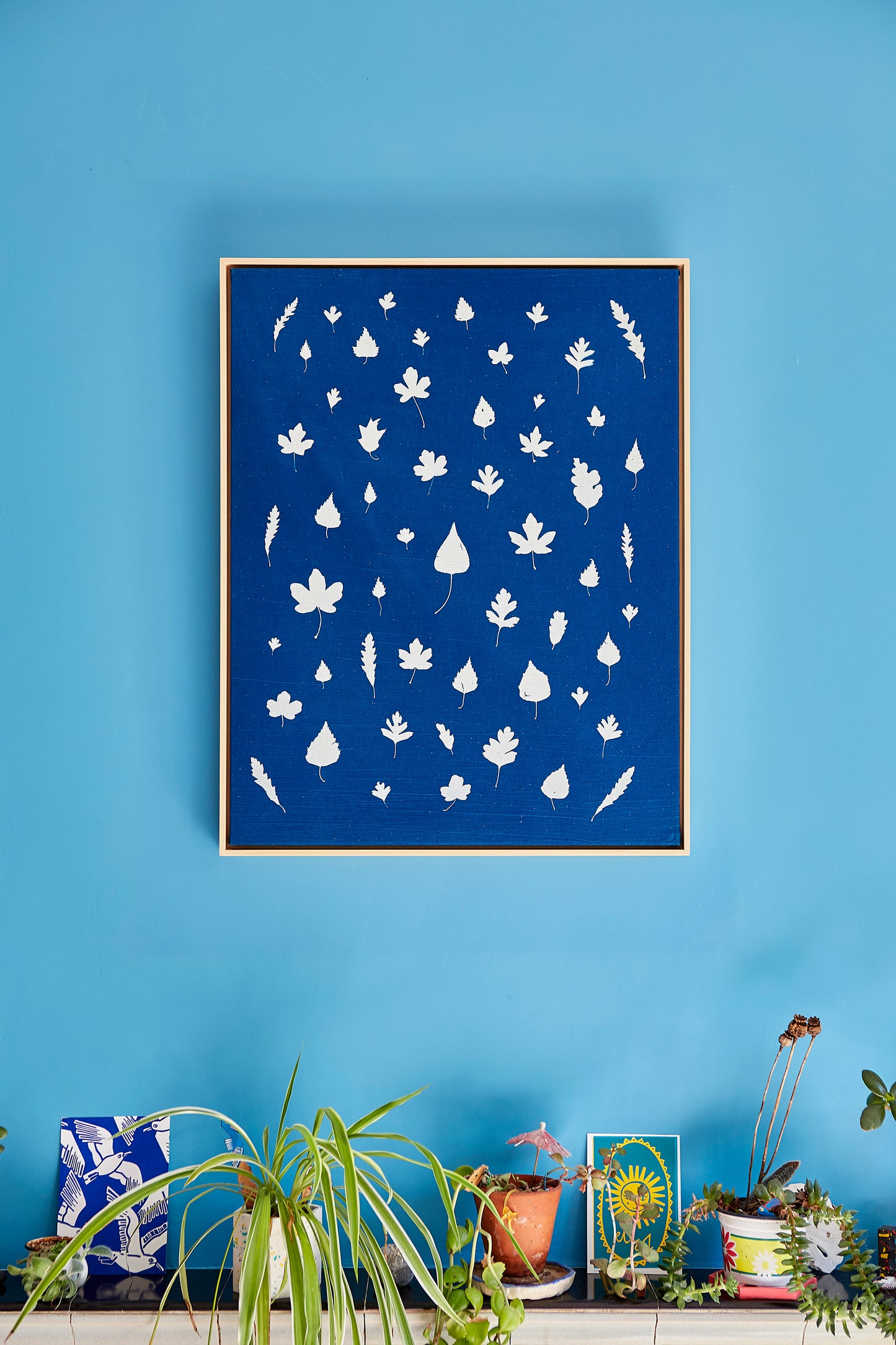 Autumn Leaves Framed Cyanotype - Ed Watts Studio