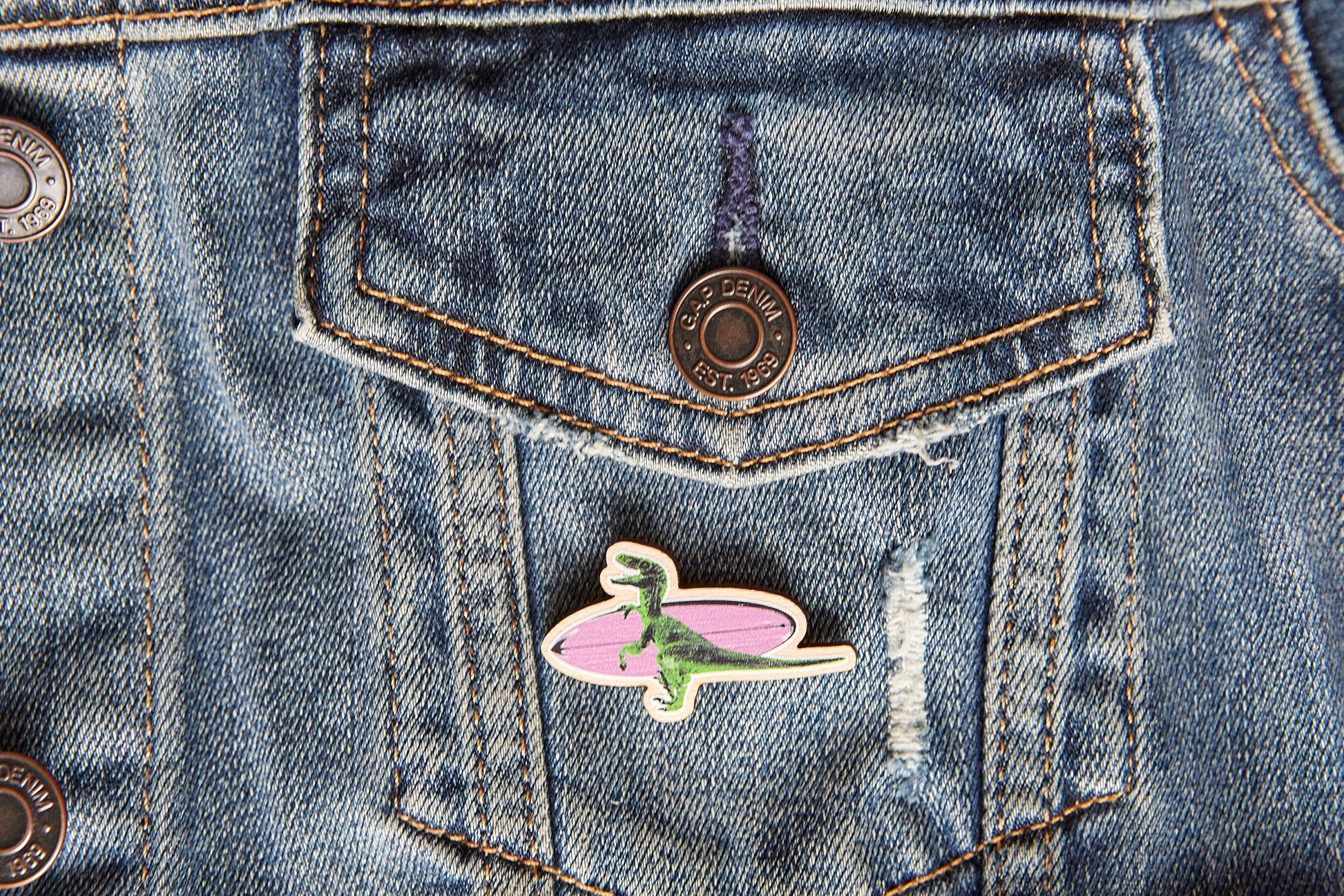 Surf's Up Suzy Pin Badge - Ed Watts Studio