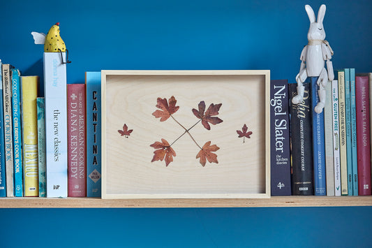 'Maple Leaves' Framed Cyanotype
