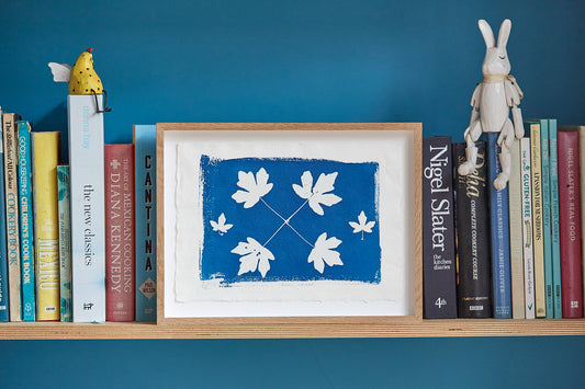 'Maple Leaves' Framed Cyanotype